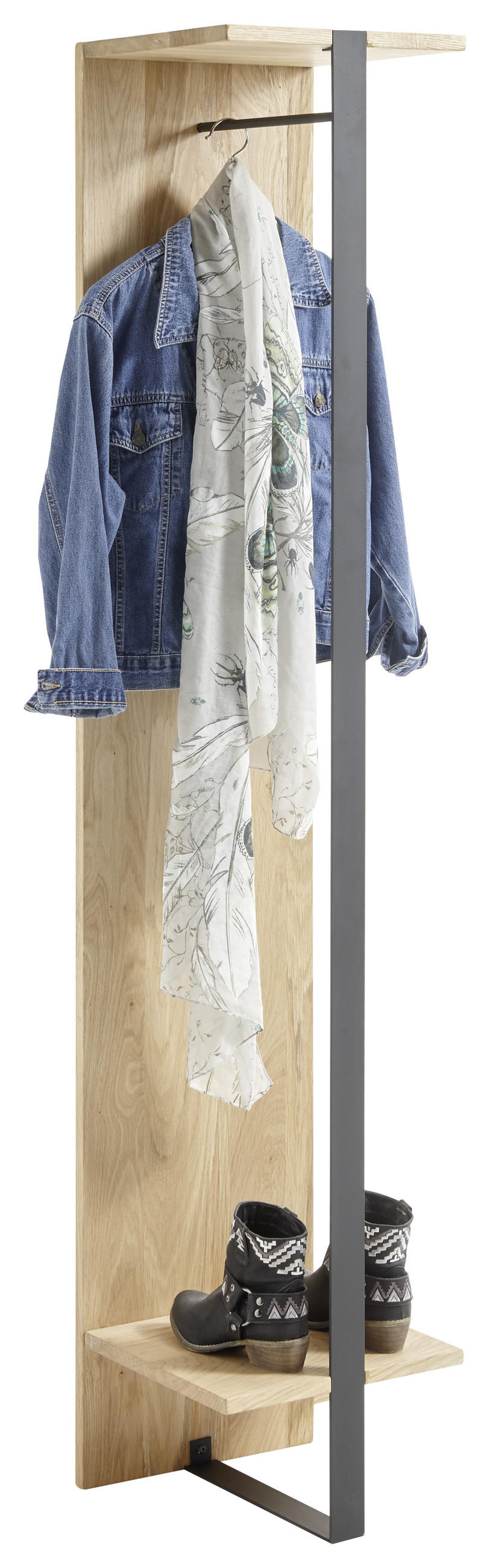 HALLPANEL 35/182/35 cm  - svart/ekfärgad, Natur, metall/trä (35/182/35cm) - Livetastic