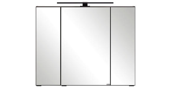 SPIEGELSCHRANK 80/64/20 cm - Schwarz/Graphitfarben, KONVENTIONELL, Glas/Holzwerkstoff (80/64/20cm) - Xora