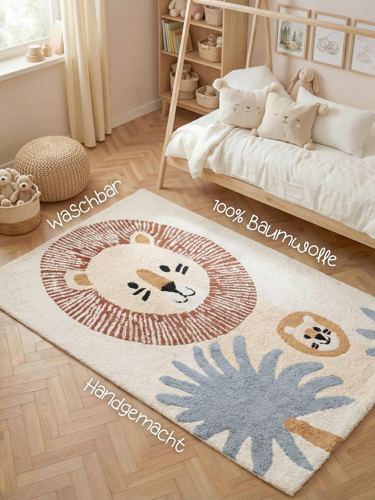 KINDERTEPPICH 140/200 cm Snuggle Leander Tier  - Multicolor/Creme, Basics, Kunststoff/Textil (140/200cm) - Hanse Home