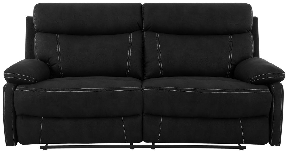 SITZGARNITUR Mikrofaser Schwarz  - Schwarz, KONVENTIONELL, Textil/Metall - Livetastic