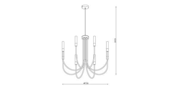 HÄNGELEUCHTE 75/125 cm - Weiß, Trend, Glas/Metall (75/125cm) - Novel