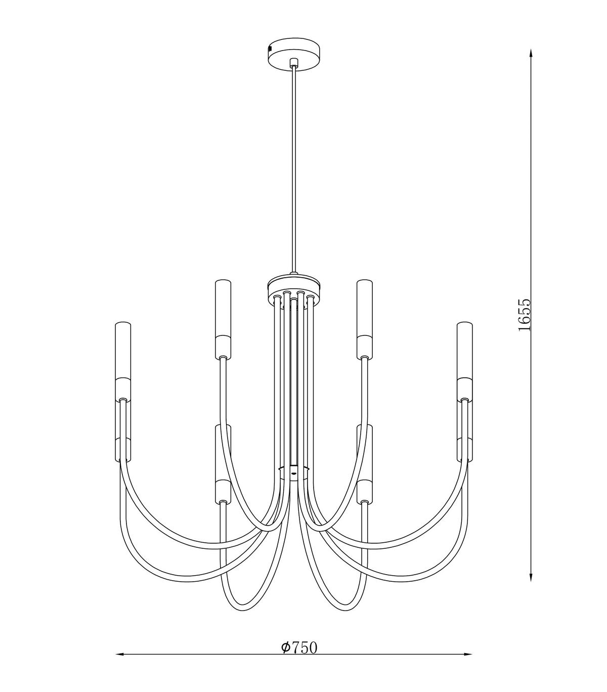 HÄNGELEUCHTE 75/125 cm  - Weiß, Trend, Glas/Metall (75/125cm) - Novel