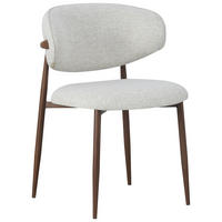 STUHL Webstoff Walnussfarben, Beige  - Beige/Nussbaumfarben, Design, Textil/Metall (53/79/58cm) - Novel