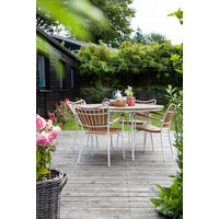 GARTENTISCH Holz rund  - Weiß Hochglanz/Weiß, KONVENTIONELL, Holz/Metall (110/74/110cm) - Gardenson