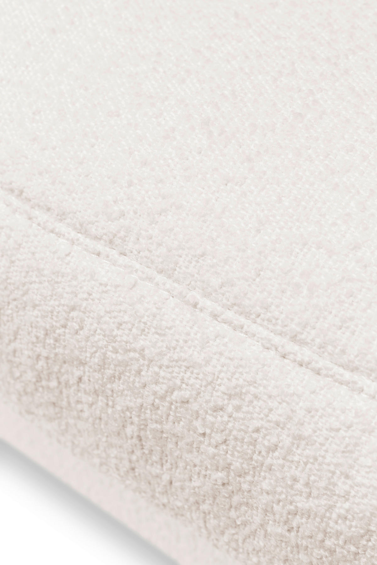 ECKSOFA in Bouclé Weiss  - Weiss/Silberfarben, Design, Textil/Metall (300/185cm) - Designwerk