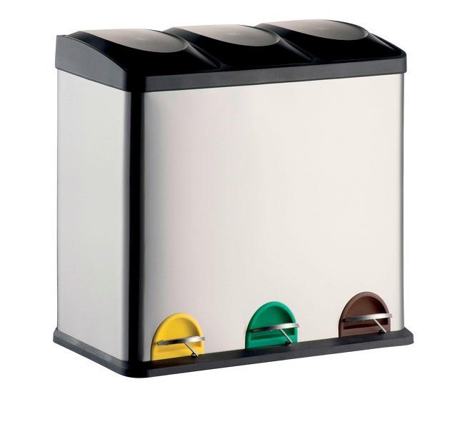 TRETEIMER Metall   - Silberfarben/Schwarz, Basics, Kunststoff/Metall (60,5cm)