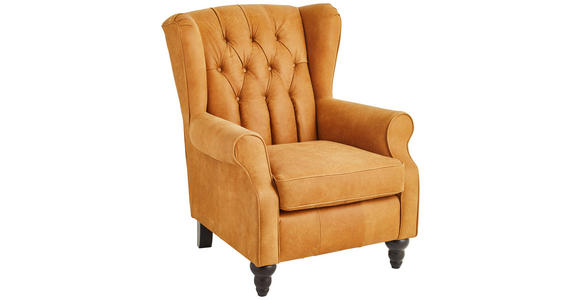 CHESTERFIELD-SESSEL - Hellbraun/Dunkelbraun, LIFESTYLE, Leder/Holz (83/102/89cm) - Landscape