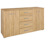 SIDEBOARD  in 140/81/42 cm  - Alufarben/Sonoma Eiche, Basics, Holzwerkstoff/Kunststoff (140/81/42cm) - Xora