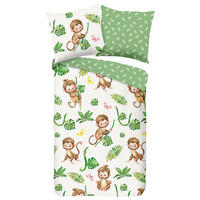 KINDERBETTWÄSCHE 135/200 cm  - Ecru/Grün, Natur, Textil (135/200cm)