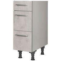 SCHUBKASTENUNTERSCHRANK 30/87/56 cm  in Hellgrau  - Edelstahlfarben/Hellgrau, MODERN, Holzwerkstoff/Metall (30/87/56cm) - Nobilia