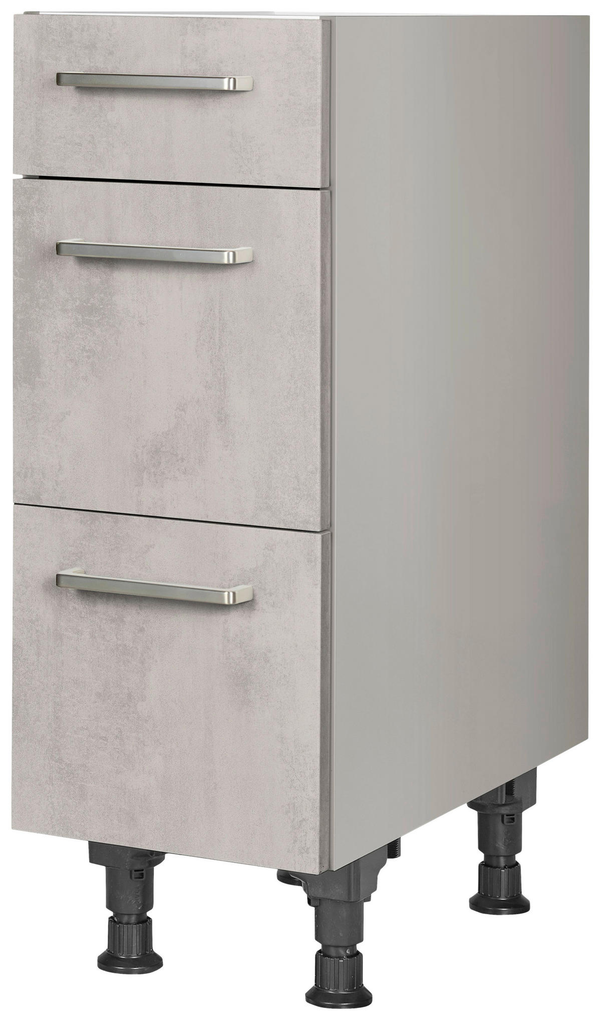 SCHUBKASTENUNTERSCHRANK 30/87/56 cm  in Hellgrau  - Edelstahlfarben/Hellgrau, MODERN, Holzwerkstoff/Metall (30/87/56cm) - Nobilia