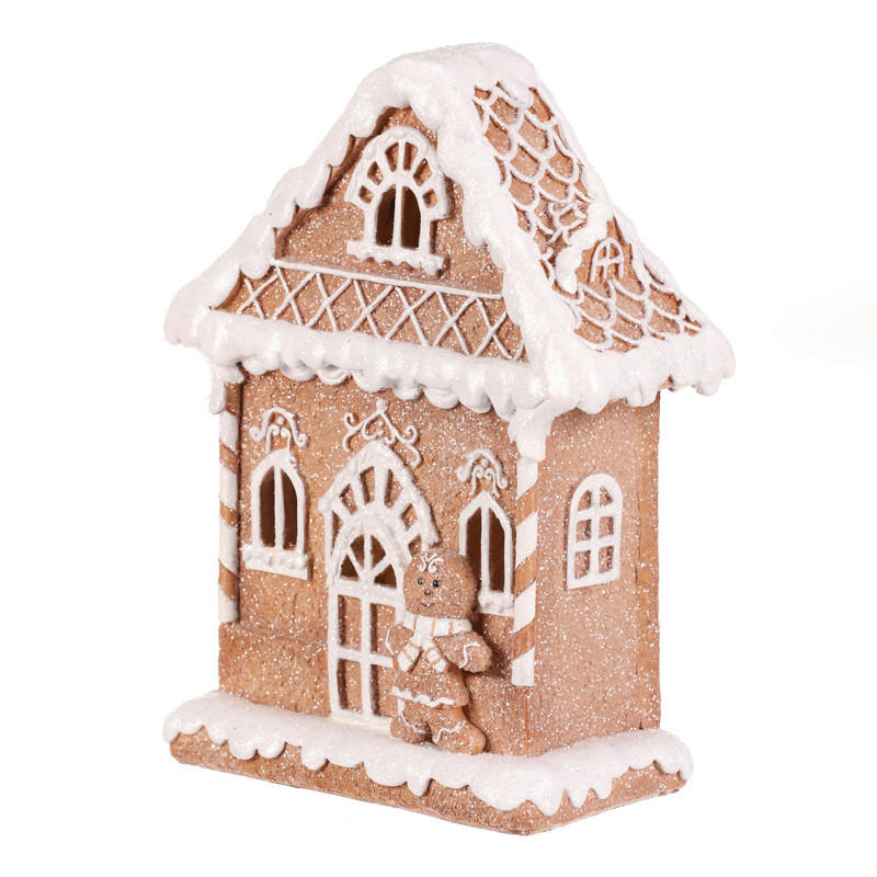 VÁNOČNÍ FIGURKA - hnědá, Basics, plast (22/22/9cm)