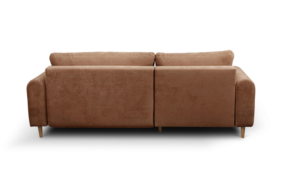 ECKSOFA Struktur Kupferfarben  - Naturfarben/Kupferfarben, Design, Holz/Textil (150/230cm) - MID.YOU