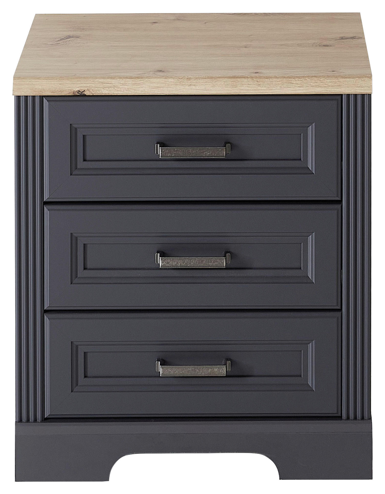 ROLLCONTAINER Graphitfarben, Eiche Artisan  - Graphitfarben/Eiche Artisan, KONVENTIONELL, Holzwerkstoff/Metall (54/62/39cm) - Carryhome