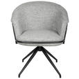 ARMLEHNSTUHL  in Eisen Bouclé  - Schwarz/Grau, Design, Textil/Metall (65/80.5/65cm) - Belluti
