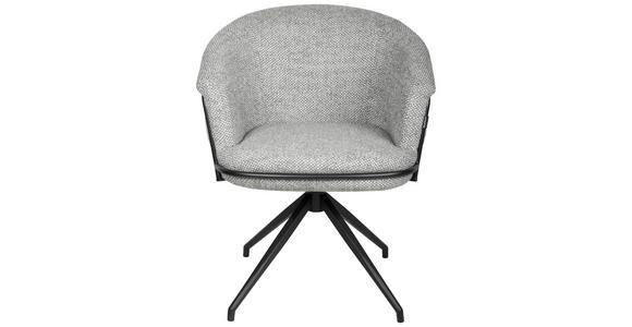 ARMLEHNSTUHL  in Eisen Bouclé  - Schwarz/Grau, Design, Textil/Metall (65/80.5/65cm) - Belluti