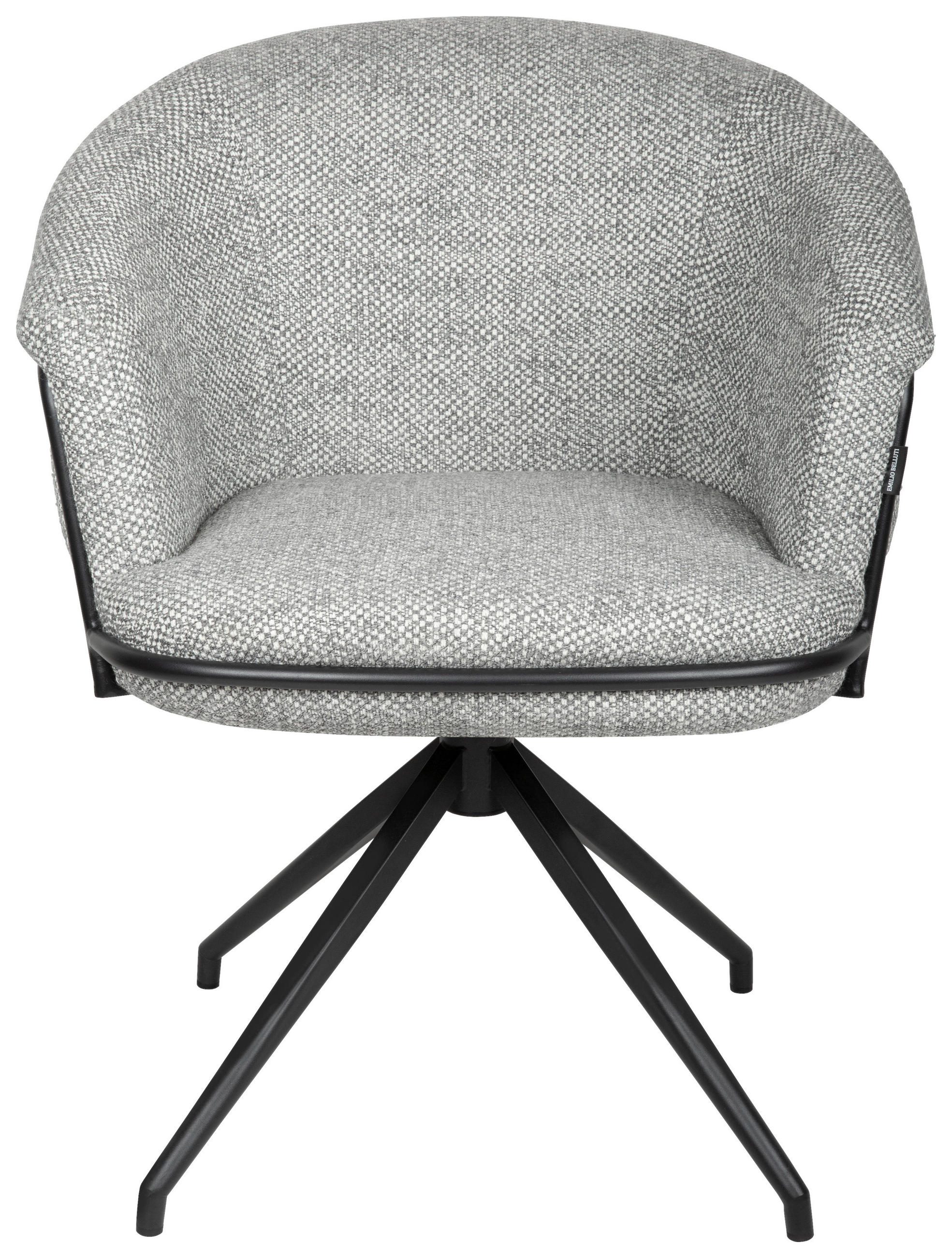 ARMLEHNSTUHL  in Eisen Bouclé  - Schwarz/Grau, Design, Textil/Metall (65/80.5/65cm) - Emilio Belluti