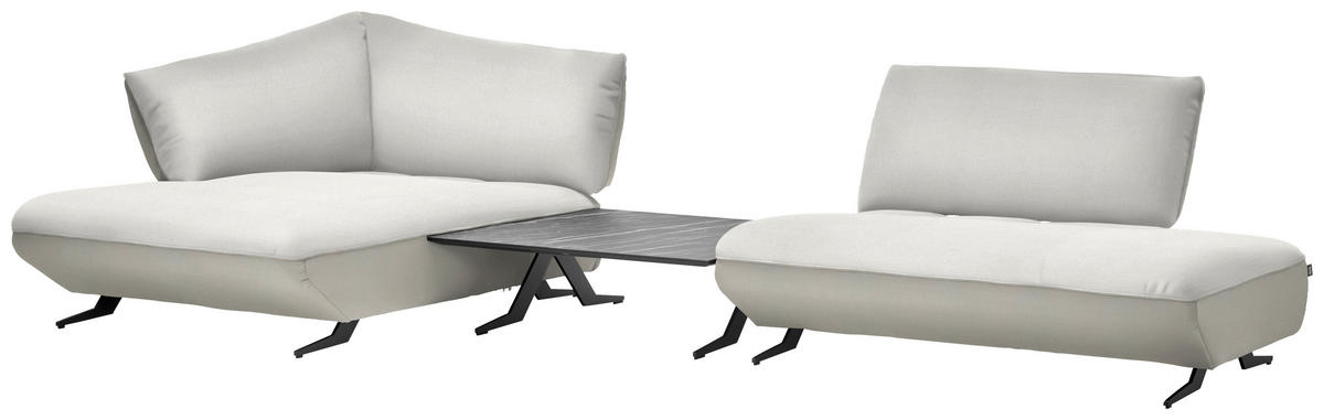 ECKSOFA in Webstoff, Struktur Naturfarben, Creme  172/265 cm  - Anthrazit/Creme, Design, Textil/Metall (172/265cm) - Joop!