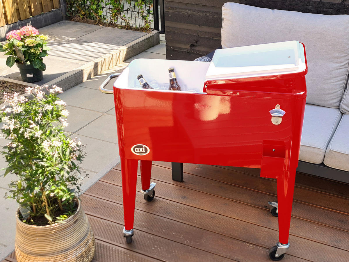 KÜHLBOX Rot 76 L  - Rot, KONVENTIONELL, Kunststoff/Metall (43/89/92cm) - Ambia Garden