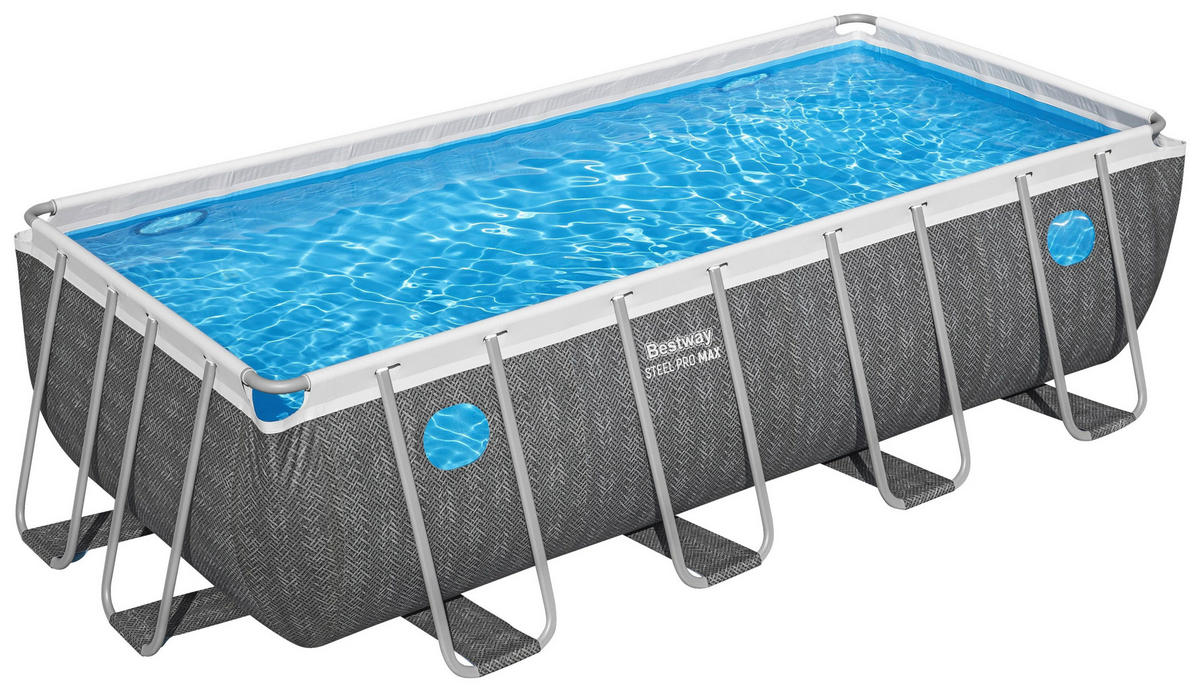 POOL SET 56384  - Blau/Hellblau, KONVENTIONELL, Kunststoff/Metall (488/244/122cm) - Bestway