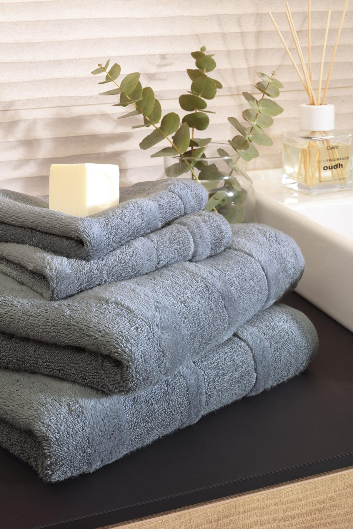 DUSCHTUCH Noblesse Uni 80/160 cm  - Anthrazit/Grau, Basics, Textil (80/160cm) - Cawoe