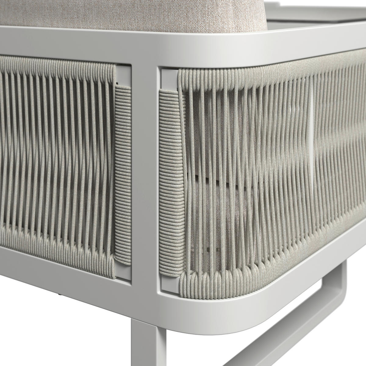 DINING-LOUNGESET 190/241 cm Aluminium  - Beige/Hellgrau, Design, Glas/Textil (190/241cm) - Amatio