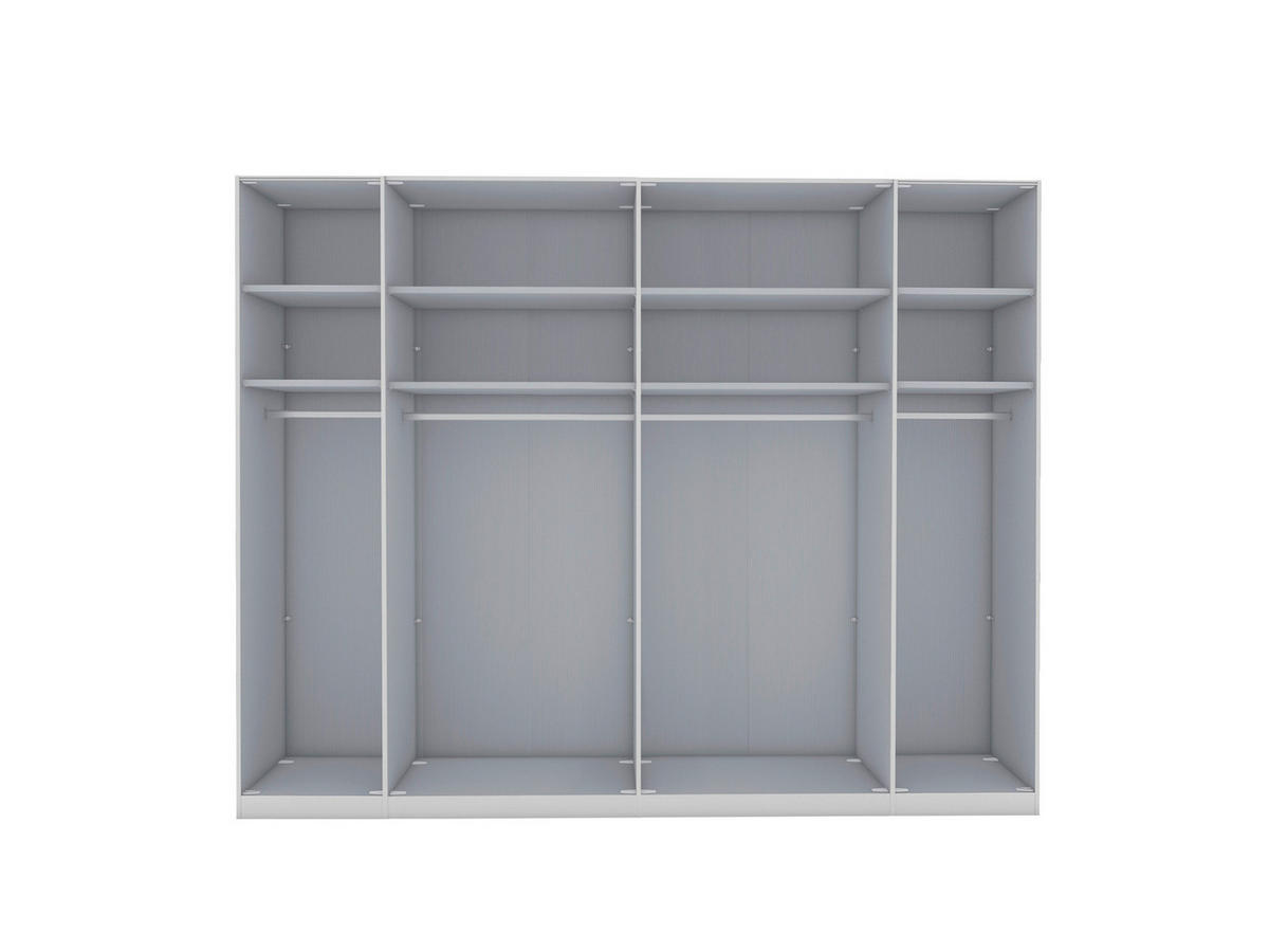 FALTTÜRENSCHRANK in Grau, Weiss  - Chromfarben/Weiss, Konventionell, Glas/Holzwerkstoff (250/216/58cm) - Dieter Knoll