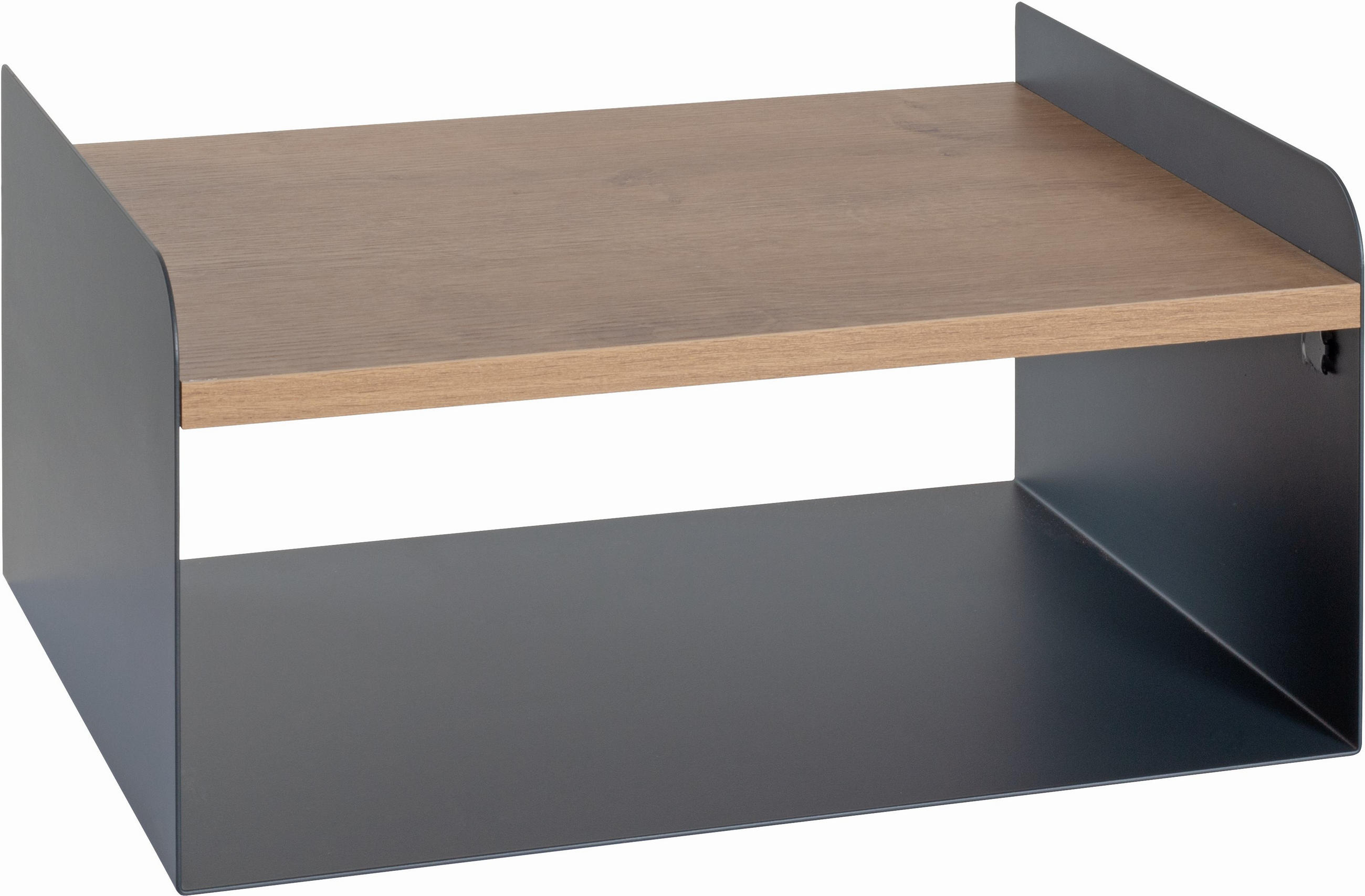 WANDBOARD Metall, Holzwerkstoff Anthrazit, Eichefarben  - Eichefarben/Anthrazit, MODERN, Holzwerkstoff/Metall (40/20/30cm)