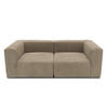 2-SITZER-SOFA in Cord, Mikrofaser Schlammfarben  - Schlammfarben/Schwarz, Design, Kunststoff/Textil (216/69/108cm) - MID.YOU