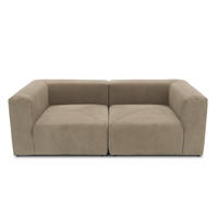 2-SITZER-SOFA in Cord, Mikrofaser Schlammfarben  - Schlammfarben/Schwarz, Design, Kunststoff/Textil (216/69/108cm) - MID.YOU