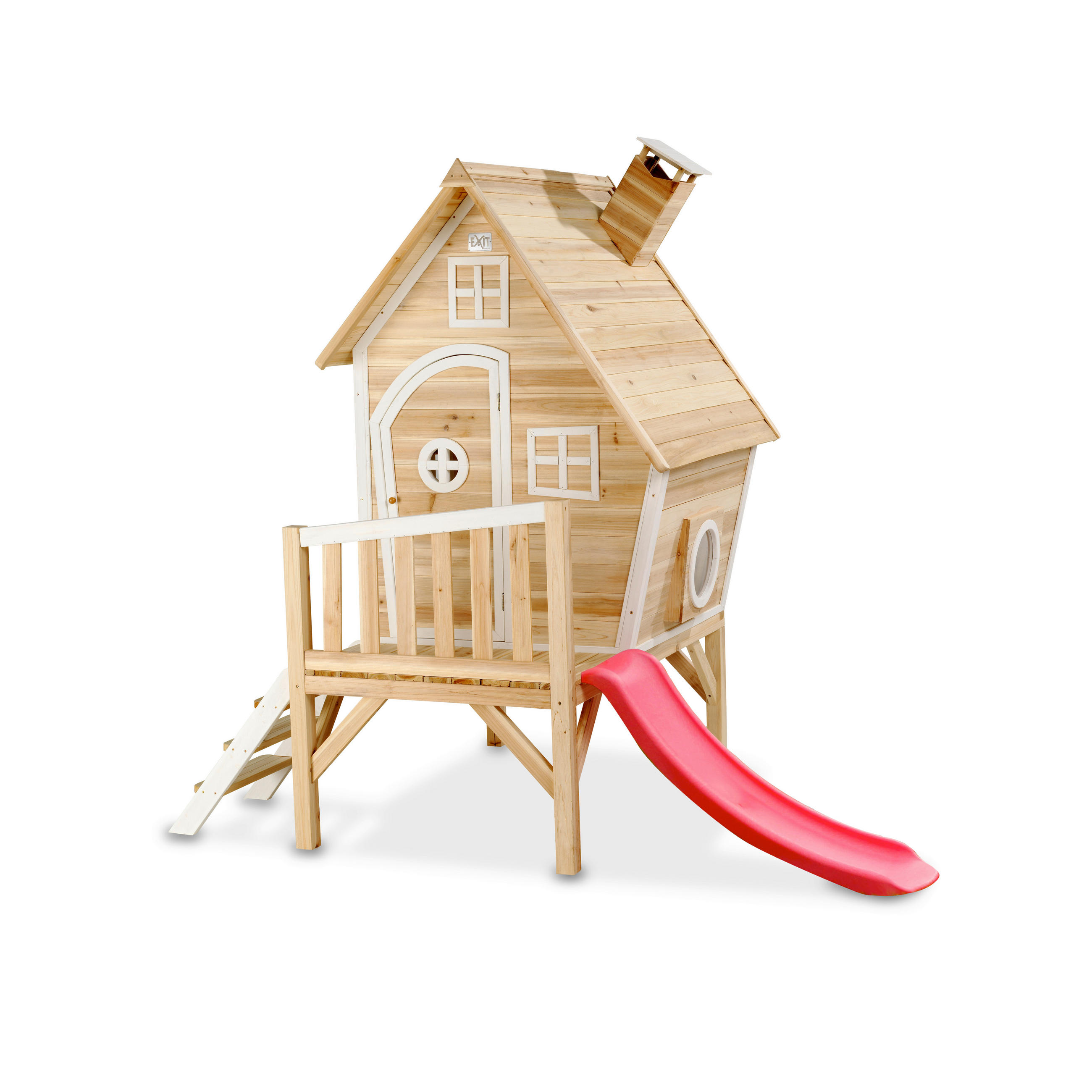 SPIELHAUS  - Rot/Naturfarben, KONVENTIONELL, Holz (246/166/227cm) - EXIT Toys