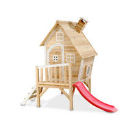 SPIELHAUS  - Rot/Naturfarben, KONVENTIONELL, Holz (246/166/227cm) - EXIT Toys