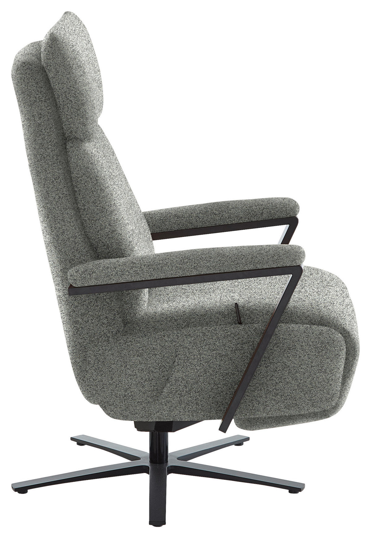 RELAXSESSEL in Textil Grau  - Schwarz/Grau, Design, Textil/Metall (68/117/85cm) - Cantus
