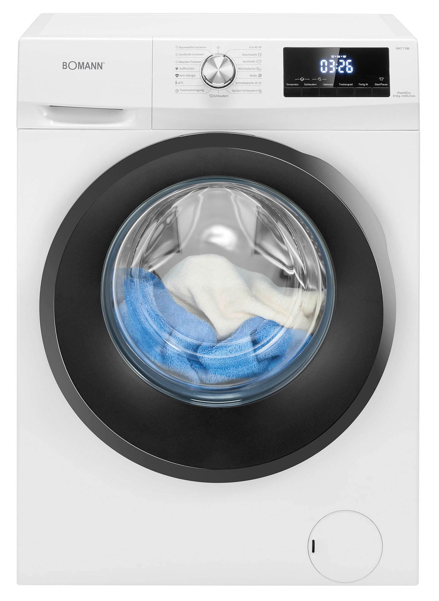 WASCHTROCKNER WAT 7186 WS  - Weiß, Basics, Glas/Kunststoff (60/85/54cm) - Bomann