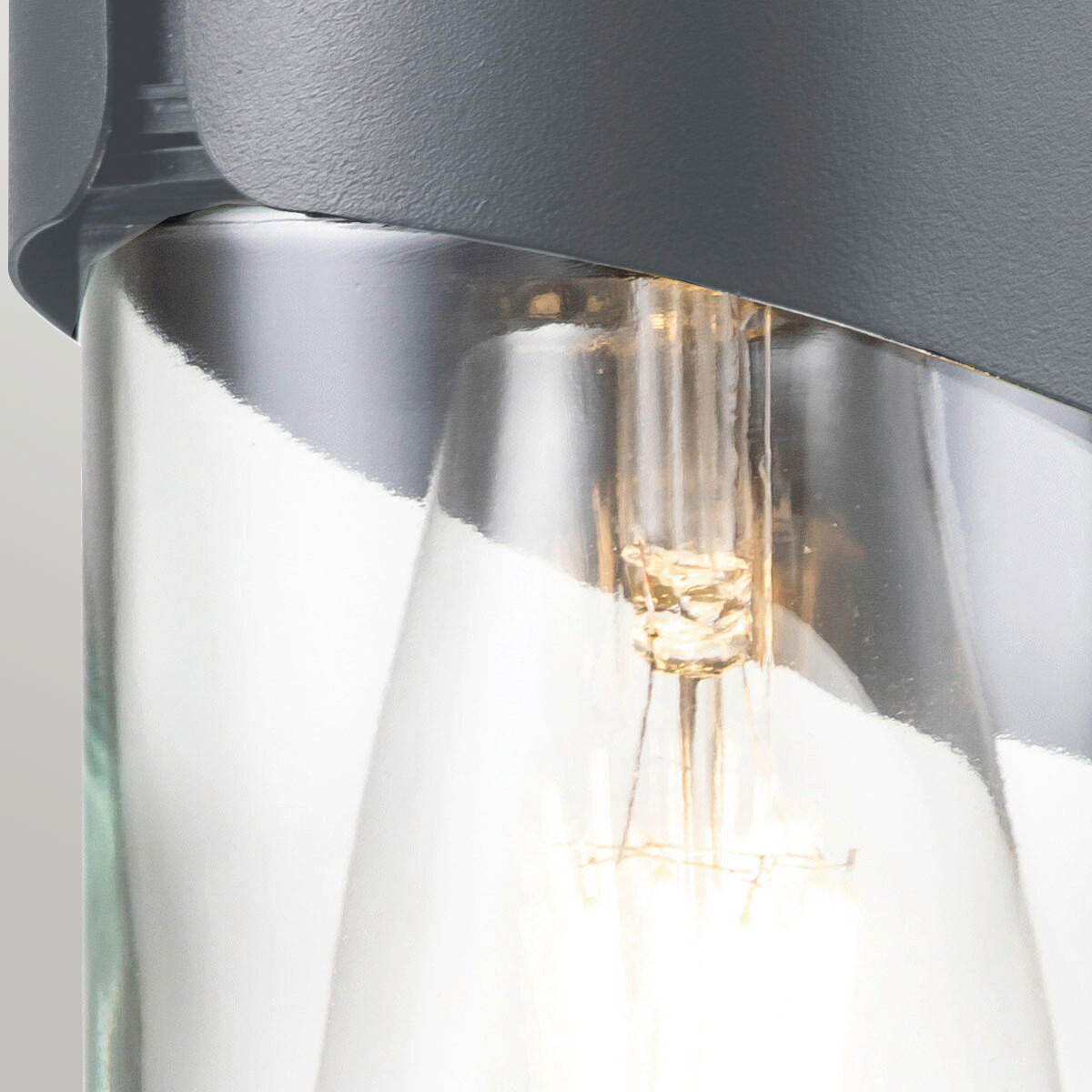 AUßENWANDLEUCHTE Porto 11,5/18,8 cm   - Grau, Design, Glas/Metall (11,5/18,8cm) - Elstead Lighting