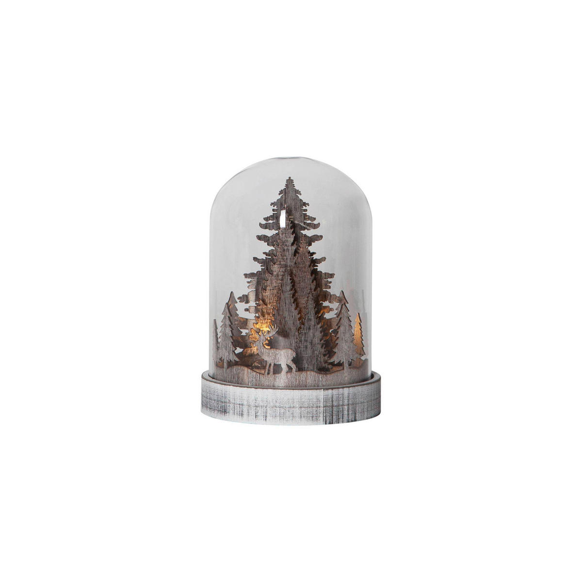 LED-DEKOLEUCHTE  - Klar/Braun, Basics, Glas/Holz (12,5cm) - Eglo
