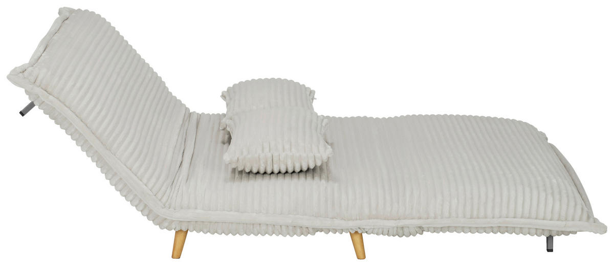 SCHLAFSOFA Cord Weiß  - Walnussfarben/Weiß, MODERN, Holz/Textil (92/216/87/26/150cm) - Livetastic