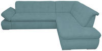 Ecksofa Petrol Mikrofaser  - Chromfarben/Petrol, KONVENTIONELL, Textil/Metall (273/216cm) - MID.YOU