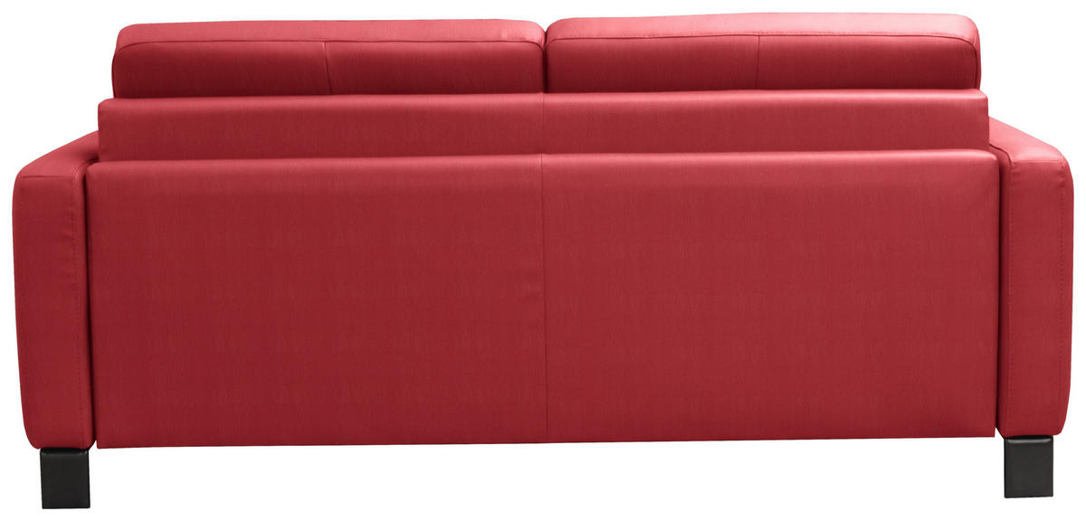 KANAPÉÁGY textil, bőr piros  - fekete/piros, Konventionell, bőr/textil (190/87/100cm) - Celina Home