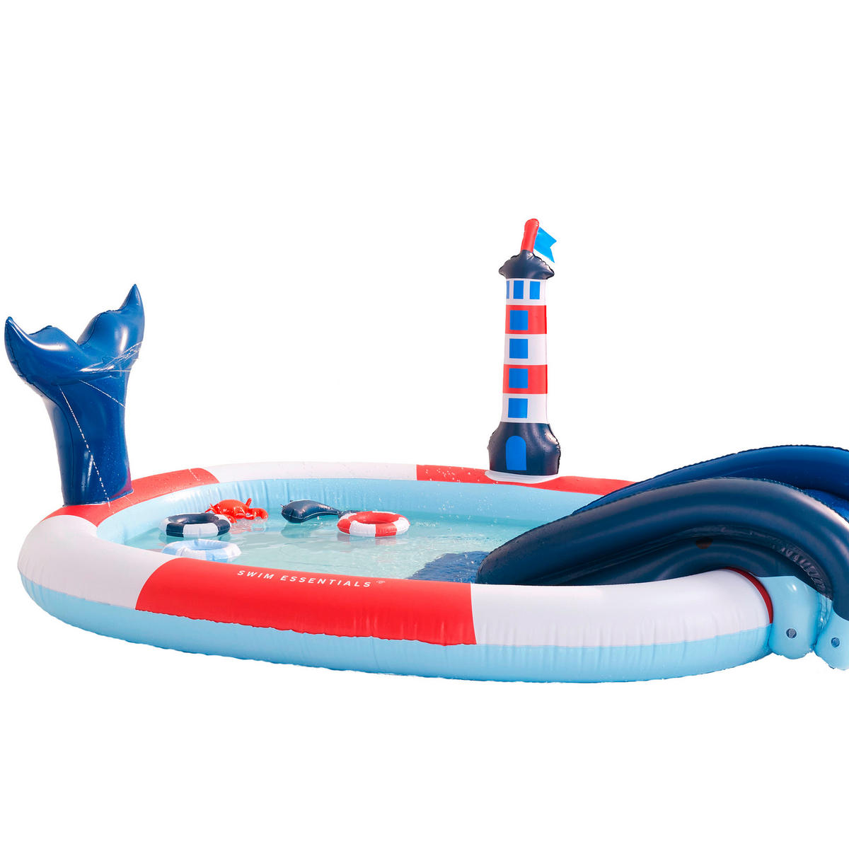 SPIELPOOL Whale Adventure Pool 215/84/156 cm  - Rot/Weiß, Basics, Kunststoff (215/84/156cm)
