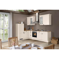 ECKKÜCHE 185,4/290,0 cm  Magnolie  - Eichefarben/Magnolie, Basics, Glas/Holzwerkstoff (185,4/290,0cm) - Impuls