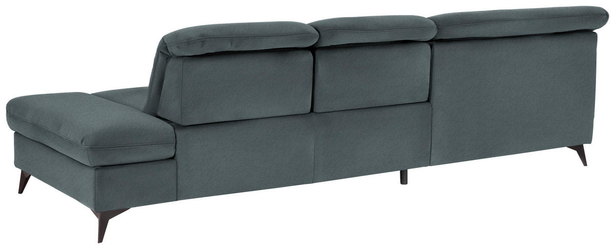 ECKSOFA Chenille Blau  - Blau/Schwarz, Design, Textil/Metall (198/288cm) - Beldomo Style