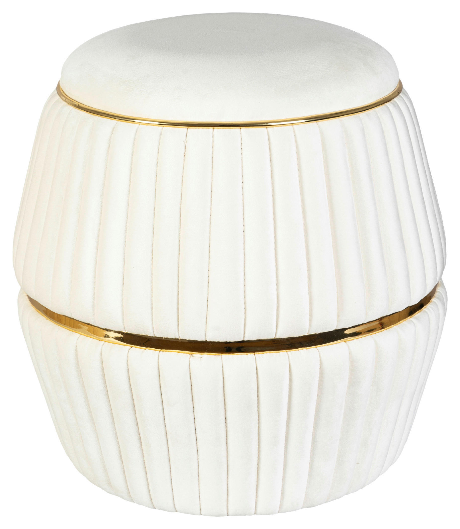 HOCKER Struktur Goldfarben, Beige  - Beige/Goldfarben, Design, Textil (51,5/53cm) - Kayoom