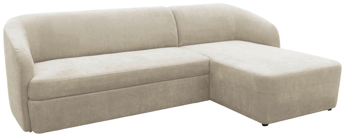 ECKSCHLAFSOFA  100 033 Creme Webstoff  - Taupe/Creme, MODERN, Kunststoff/Textil (230/148-204cm) - Livetastic