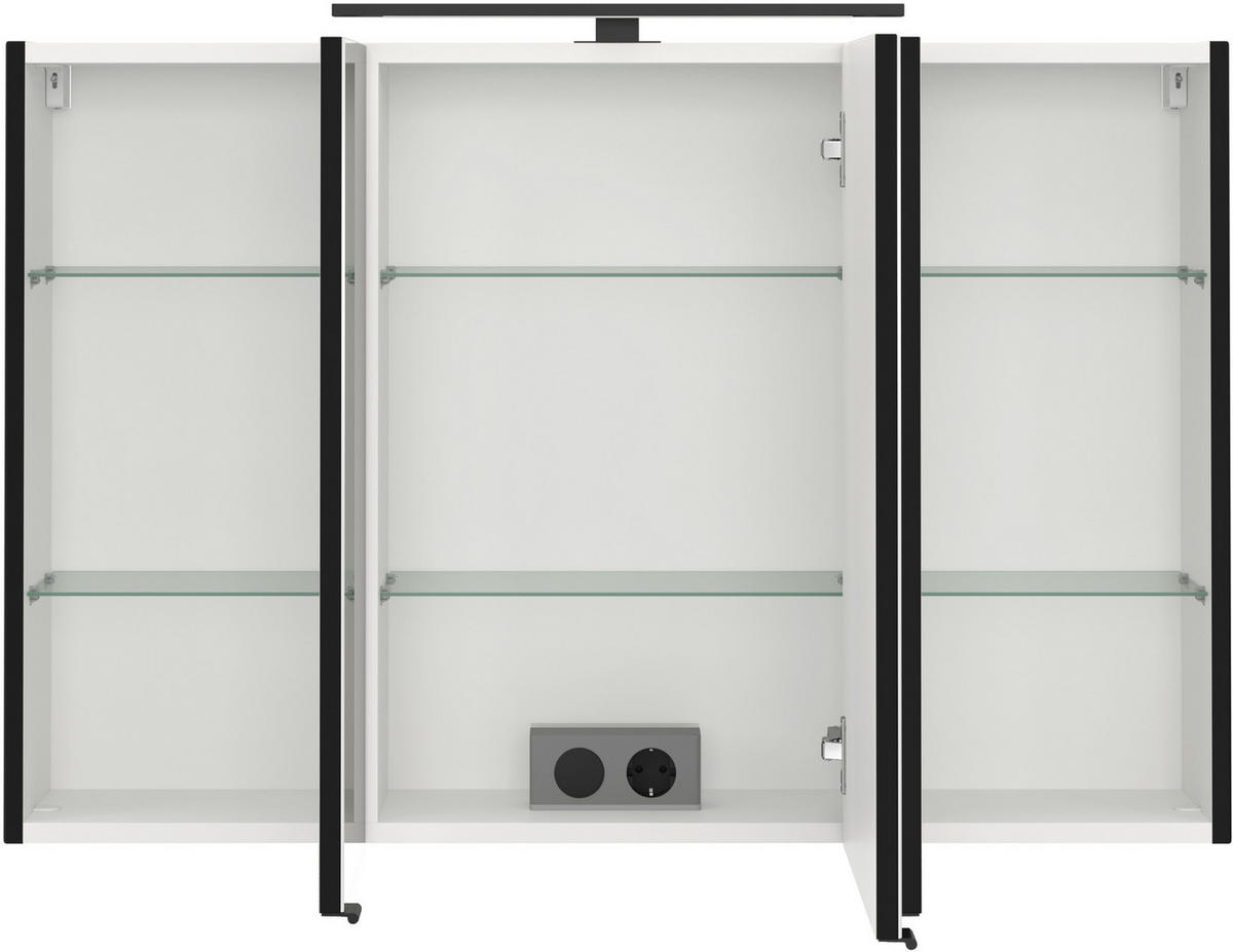 SPIEGELSCHRANK 100/64/20 cm  - Schwarz, KONVENTIONELL, Glas/Holzwerkstoff (100/64/20cm) - Xora