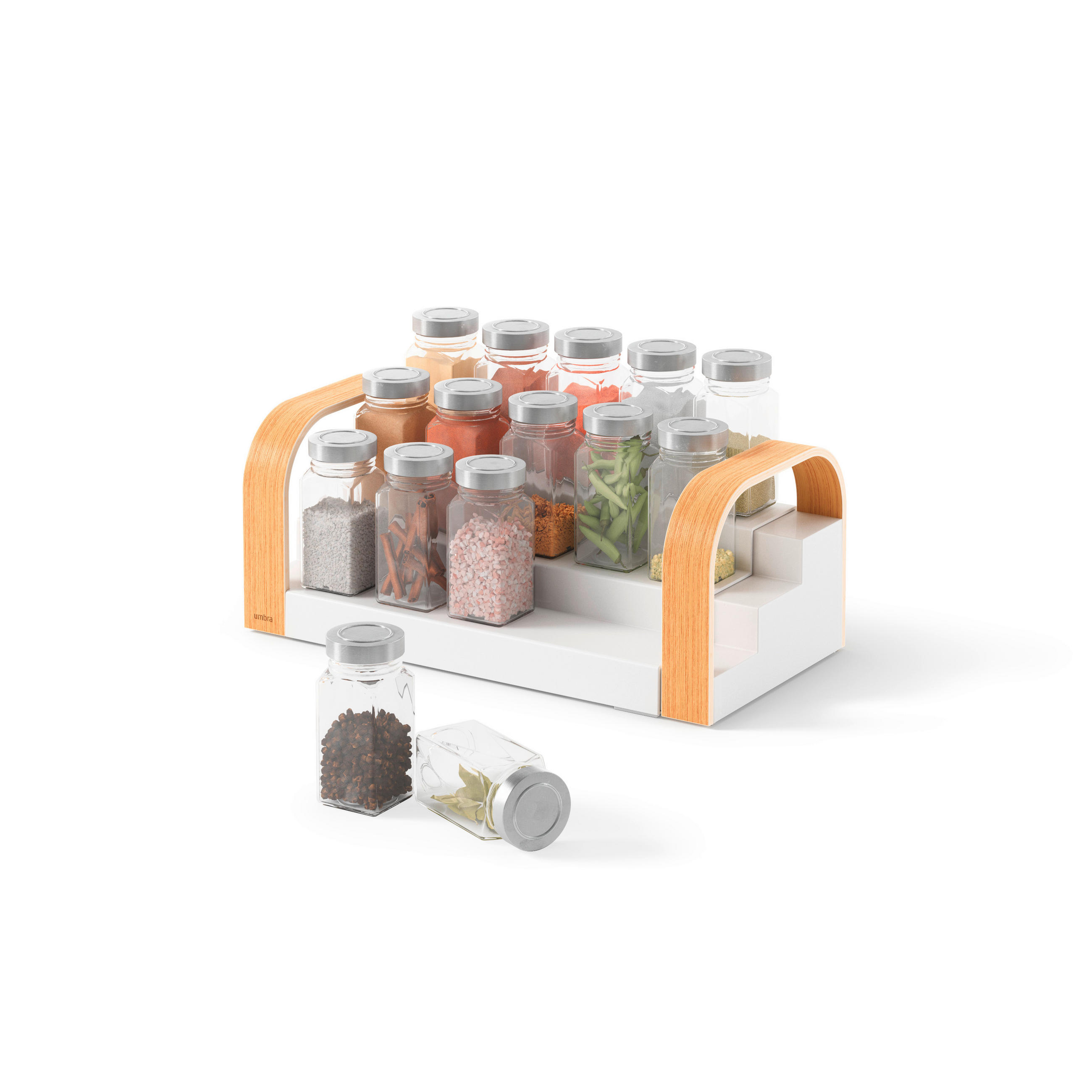 ORGANIZATOR  BELLWOOD 31/16/12 cm                  - bela/naravne barve, Basics, umetna masa/les (31/16/12cm) - Umbra