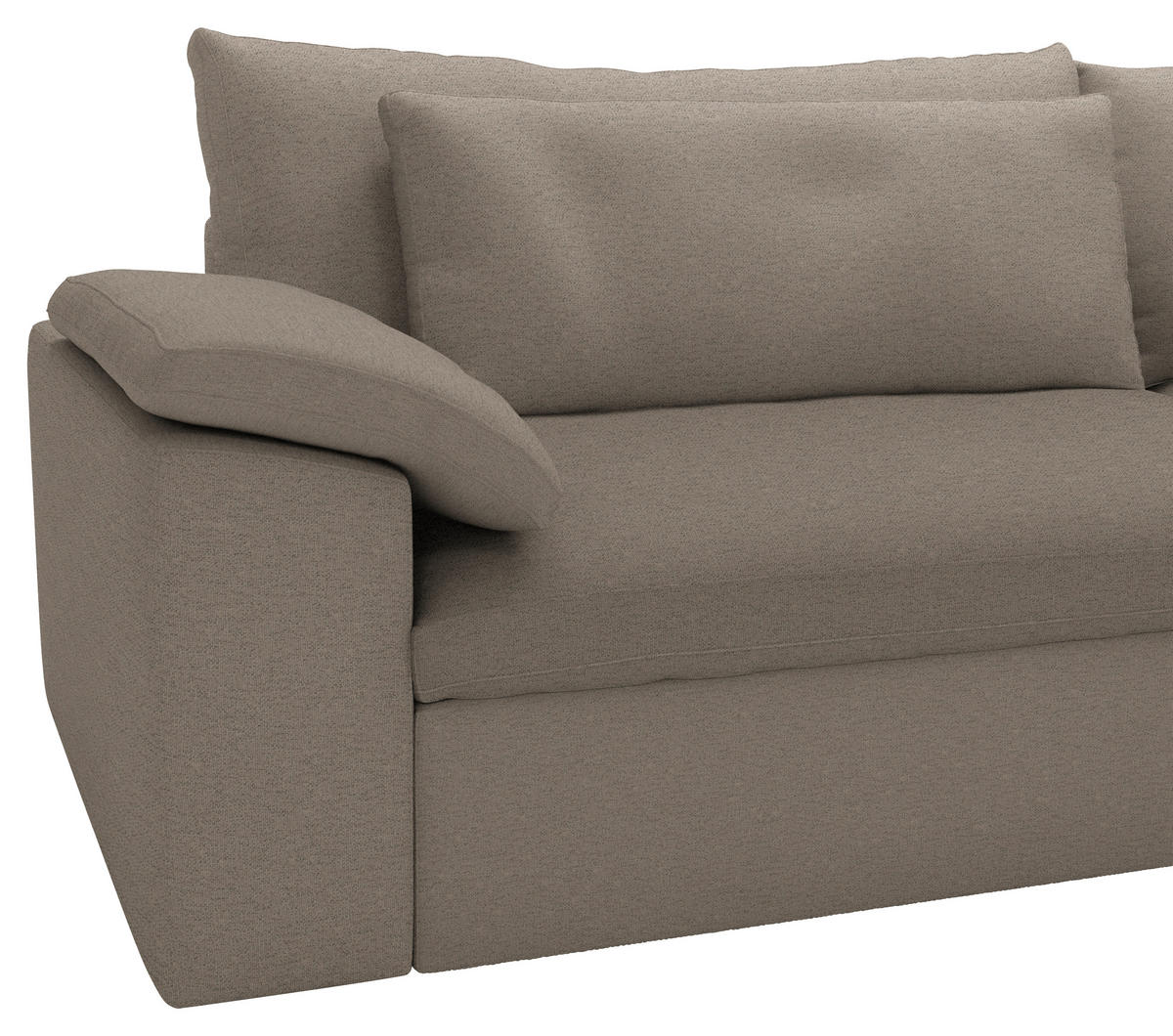 ECKSOFA Flachgewebe Greige  - Greige/Schwarz, Modern, Kunststoff/Textil (306/198cm) - Carryhome