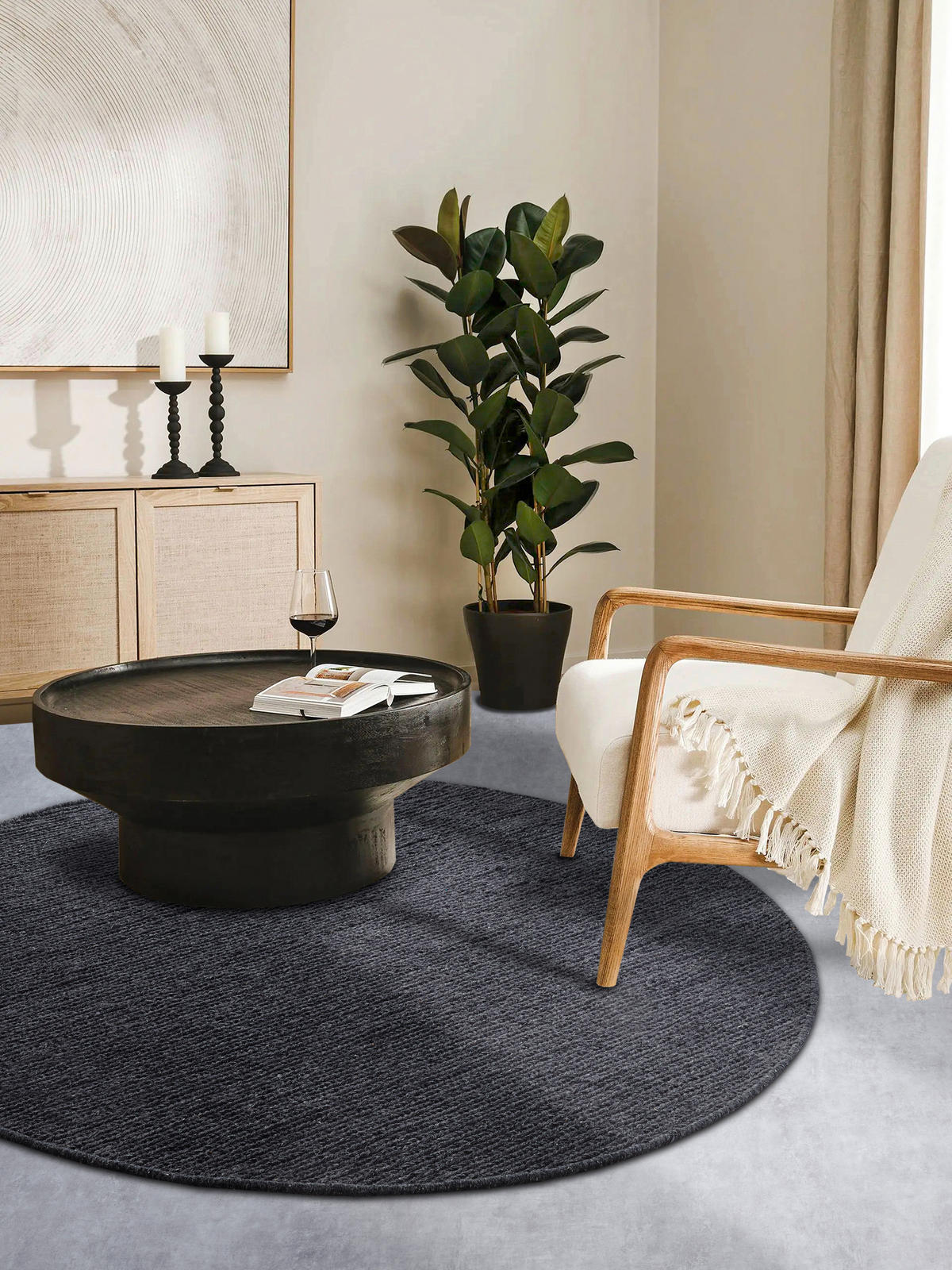 HANDWEBTEPPICH 160 cm Kollektion 1748 Anthrazit  - Anthrazit, Basics, Textil (160cm) - Villeroy & Boch