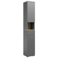 HOCHSCHRANK 30/190/30 cm  - Eichefarben/Anthrazit, Design, Holzwerkstoff/Kunststoff (30/190/30cm) - home24