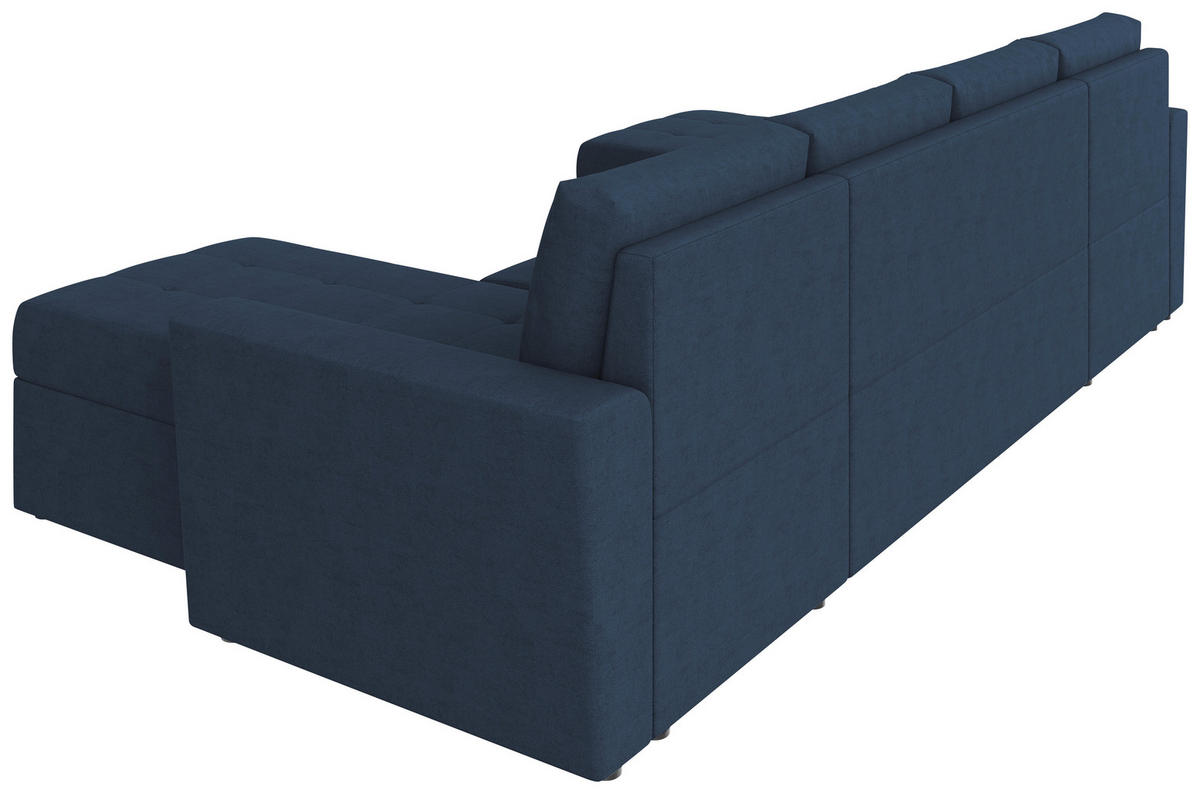 WOHNLANDSCHAFT TERMOLI Dunkelblau Jacquard  - Schwarz/Dunkelblau, Design, Kunststoff/Textil (155/296/155cm) - MID.YOU